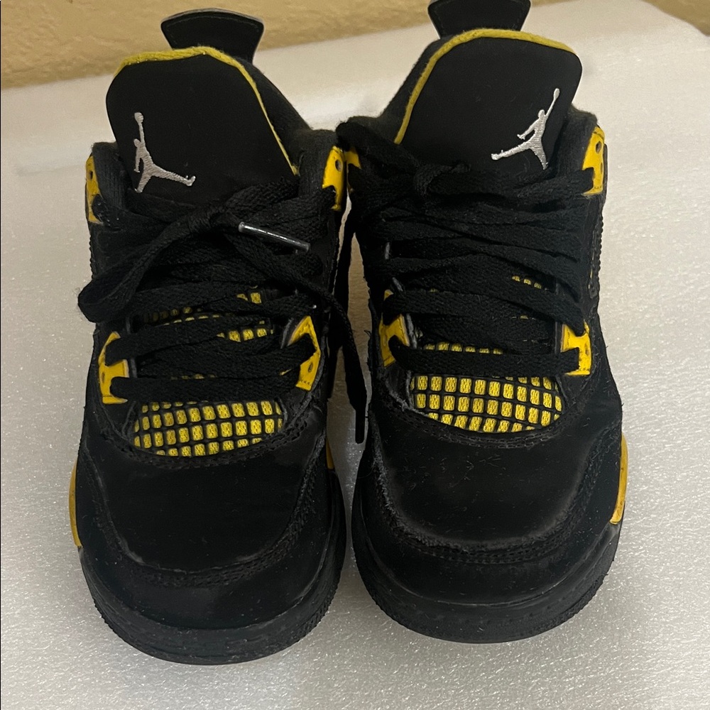Jordan Kids Black and Yellow Athletic Sneakers